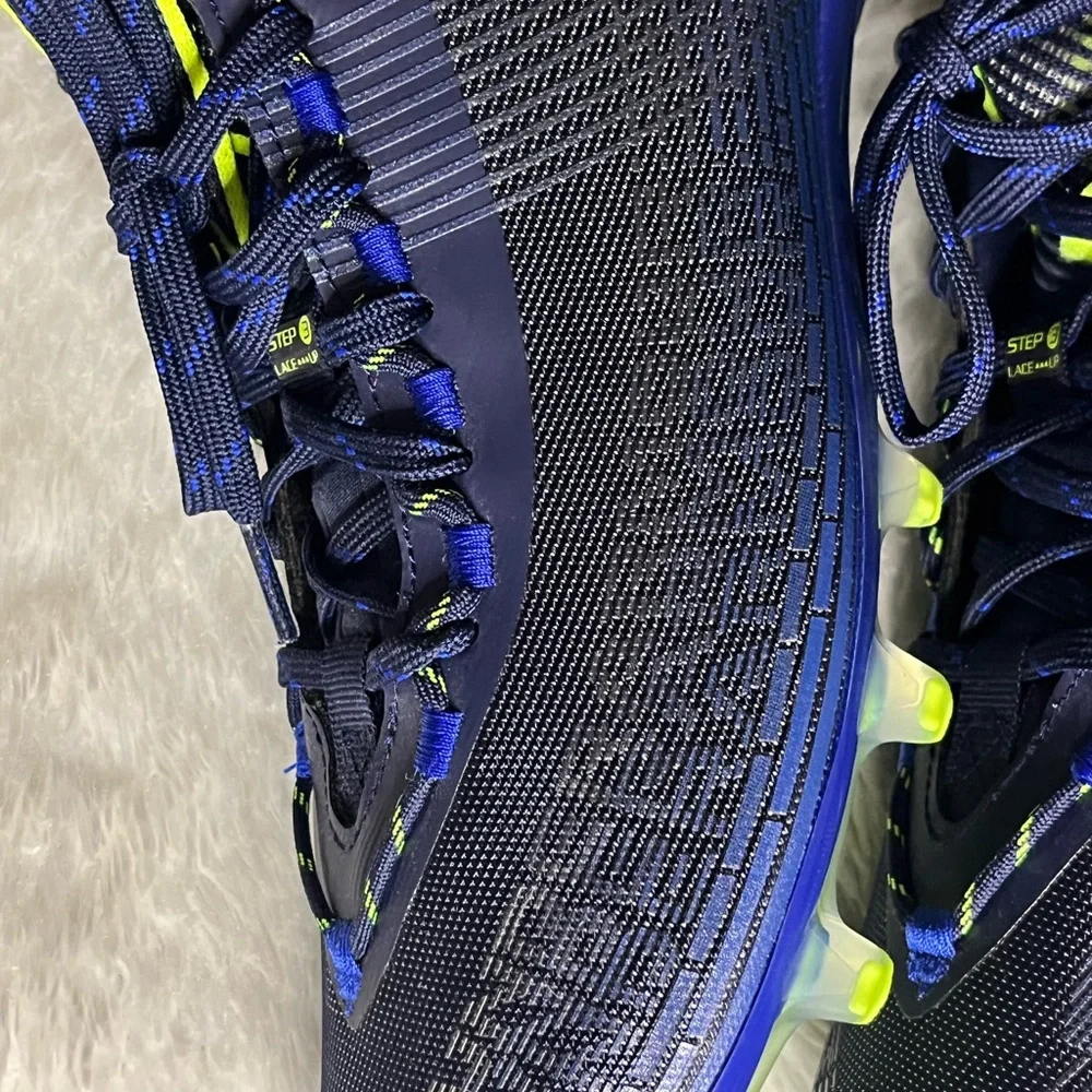 UNDER ARMOUR Highlight MC Flex Wrap Navy Blue Green Neon Football Cleats Mens 12